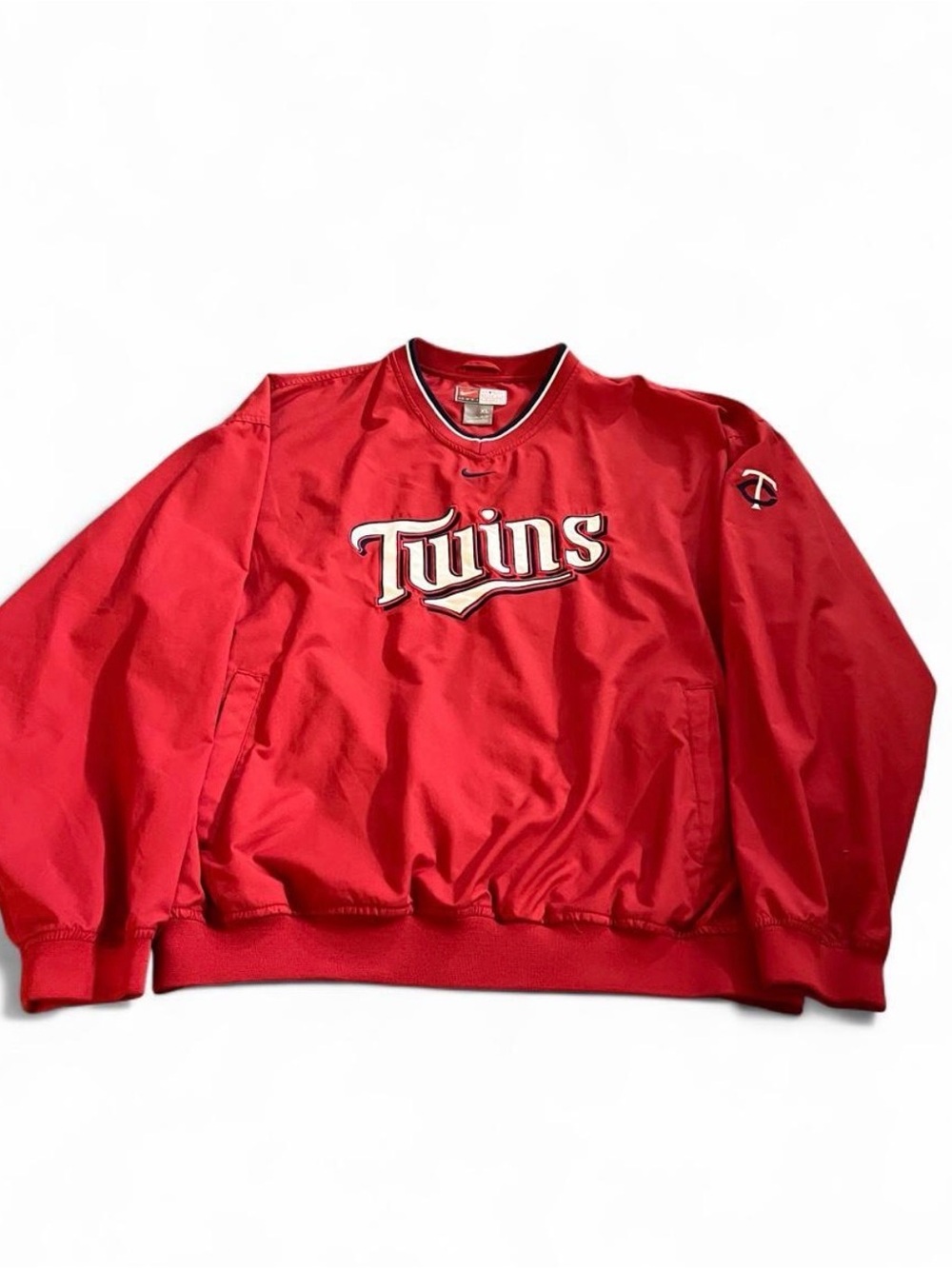VTG Nike Minnesota Twins Windbreaker Jacket Mens XL Center Swoosh Red Baseball.